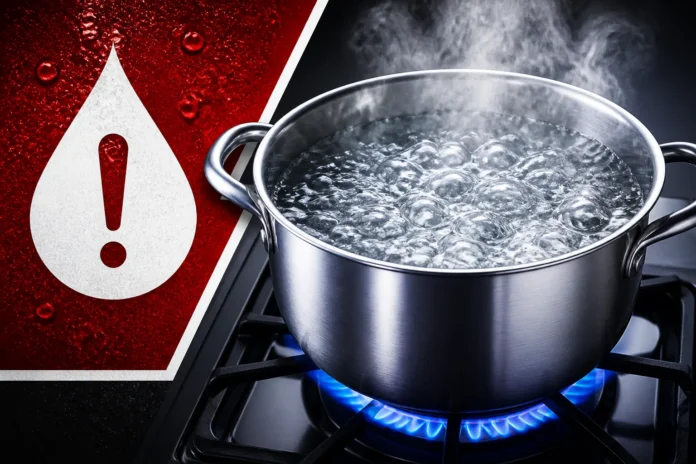 Boil advisory lift Heineman Boulevard Mansfield pot of boiling water